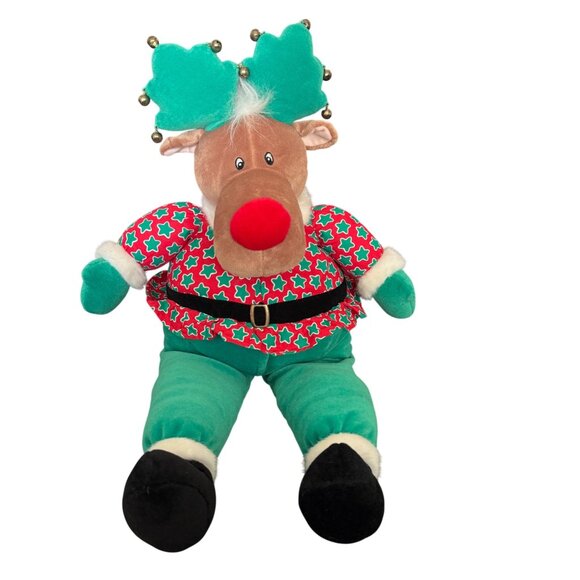Vintage Plush Reindeer Christmas Toy - Picture 2 of 6